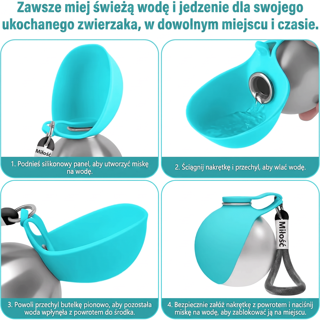 PawDrop™ – Przenośna butelka na wodę dla psa na spacery i podróże