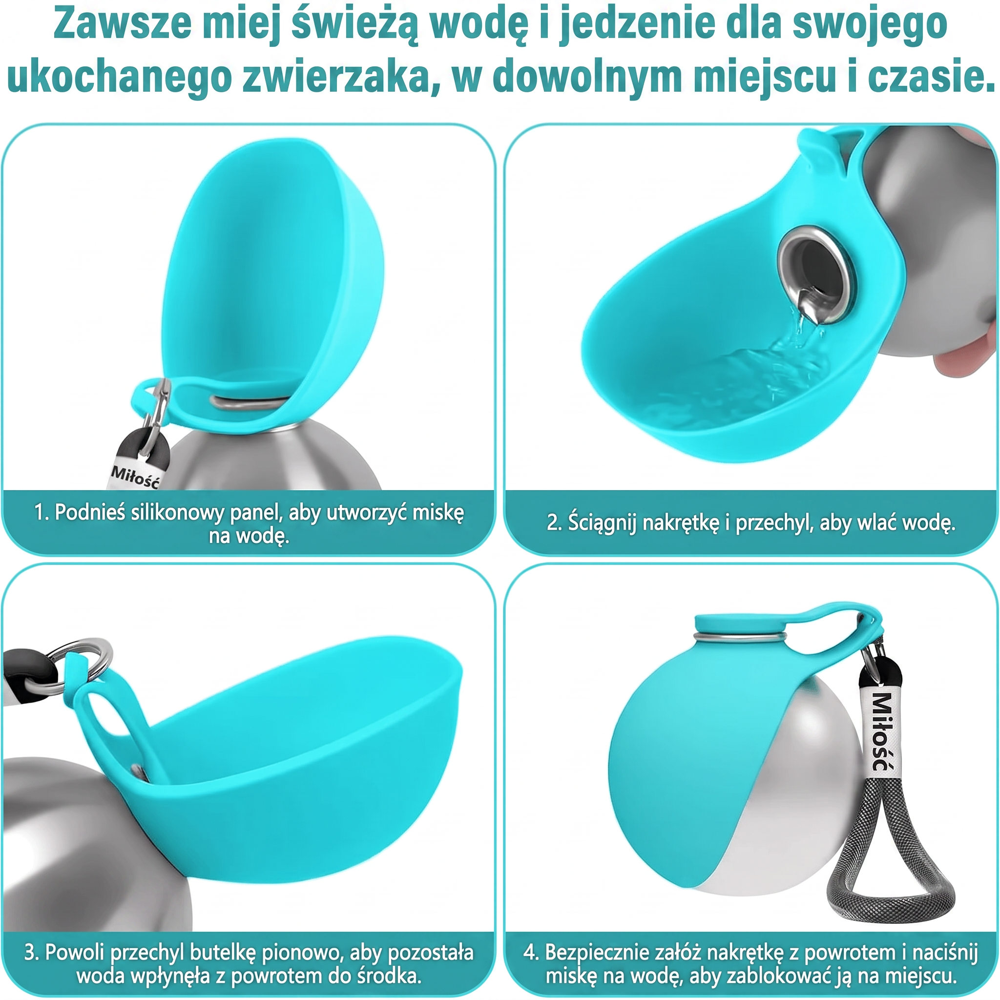 PawDrop™ – Przenośna butelka na wodę dla psa na spacery i podróże