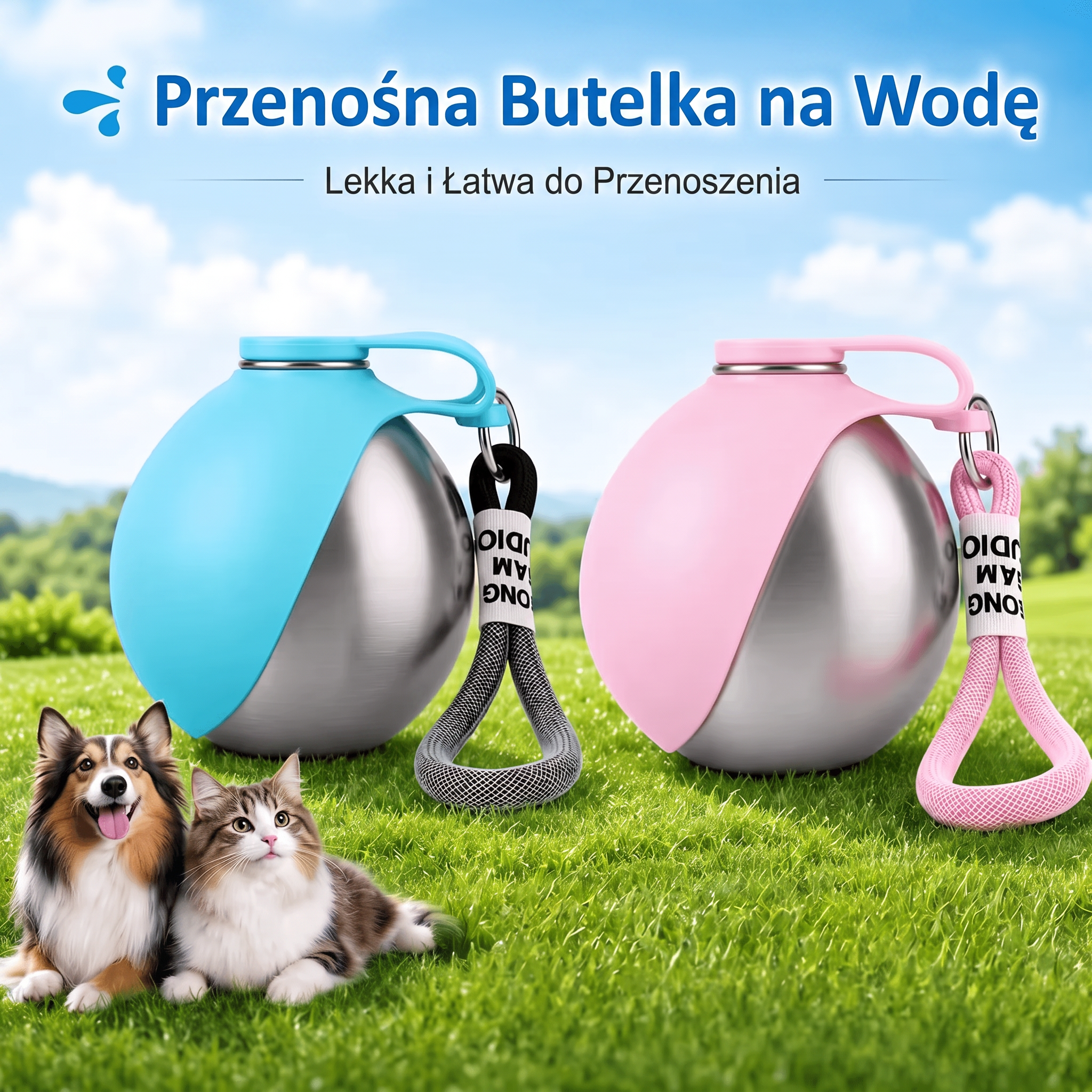 PawDrop™ – Przenośna butelka na wodę dla psa na spacery i podróże