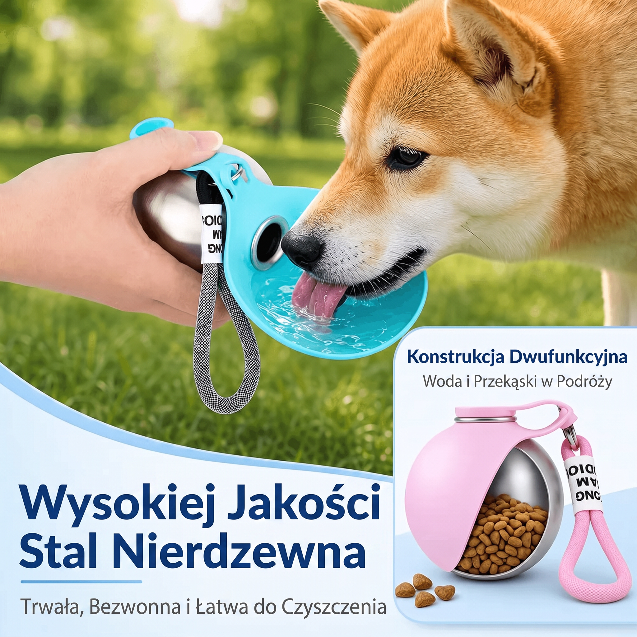 PawDrop™ – Przenośna butelka na wodę dla psa na spacery i podróże