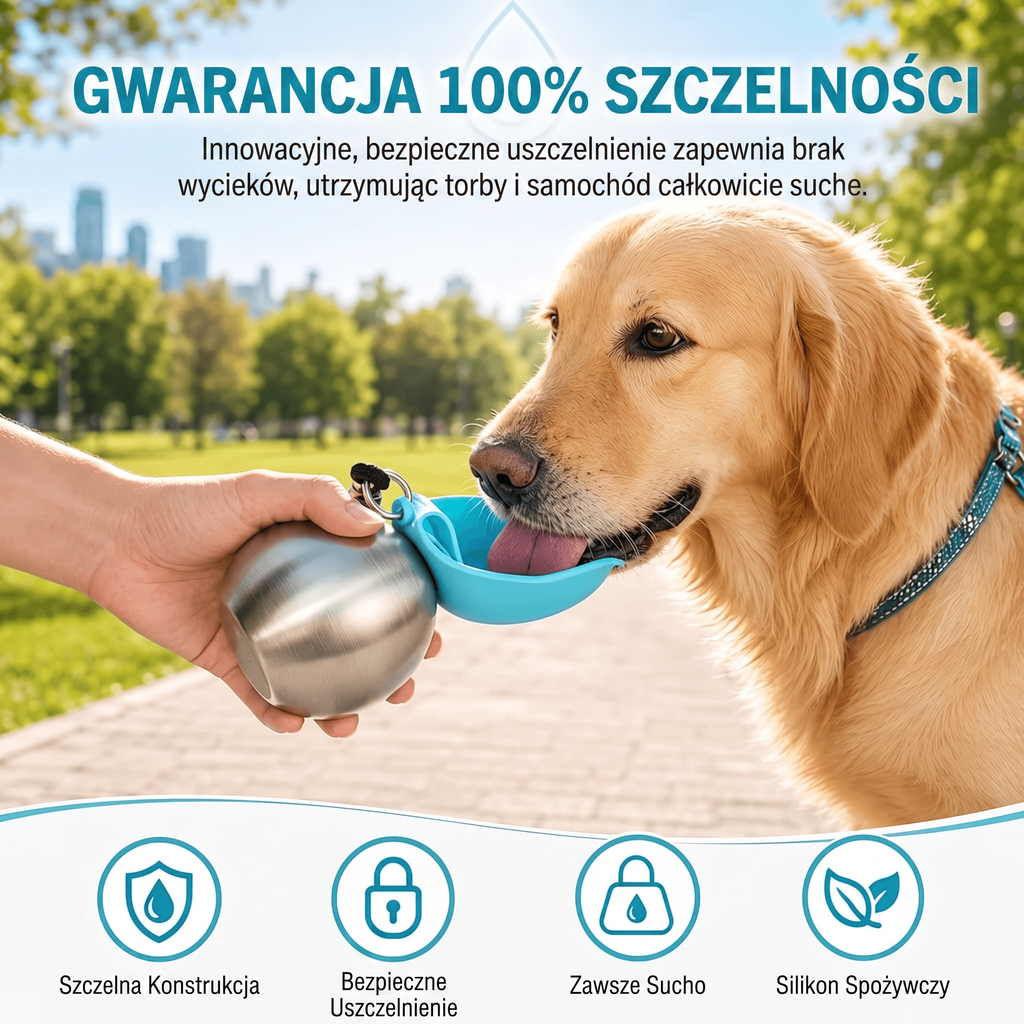 PawDrop™ – Przenośna butelka na wodę dla psa na spacery i podróże