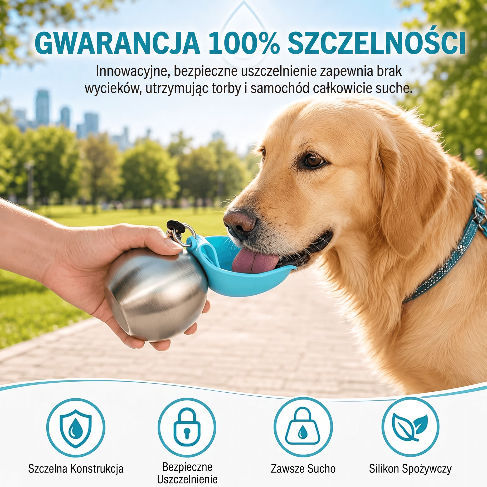 PawDrop™ – Przenośna butelka na wodę dla psa na spacery i podróże